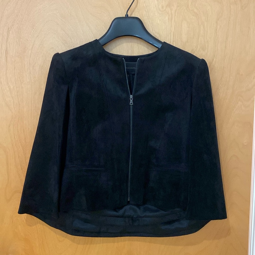 BCBGMaxAzria cape microfiber Black Jacket